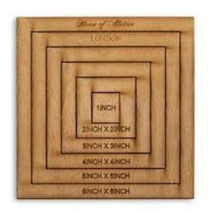 House of Alistair Descending Wooden Square's Quilting Template 1in to 6in
