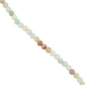 120cts Multi Amazonite Plain Rounds Approx 4mm - 1m Strand 