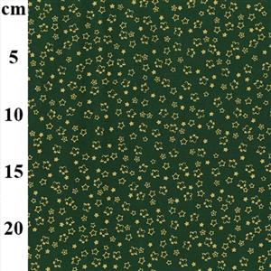 Stars Metallic Green Fabric 0.5m