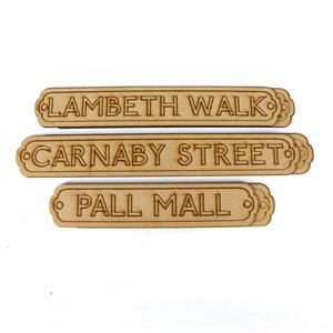London Street Signs, MDF Two layer Street Signs - Carnaby Street, Lambeth Walk & Pall Mall