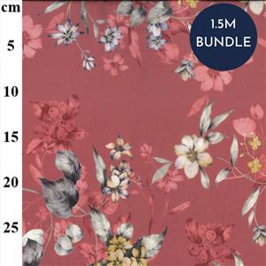 Rose Floral Digital Lawn Prints Fabric Bundle (1.5m)