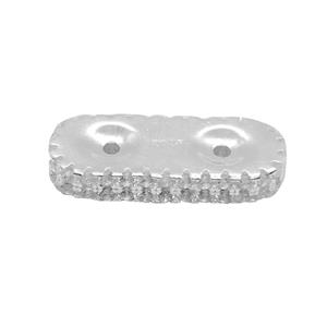 925 Sterling Silver CZ Double Hole Strand Spacer Bead Approx 20mm