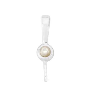 925 Sterling Silver Peg with Freshwater Cultured Pearl Bail Round Approx 3mm