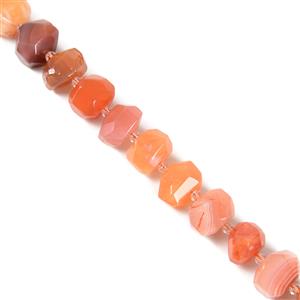 530cts Sunset Botswana Agate Faceted Nuggets, Approx 12x16mm, 38cm Strand with Spacers