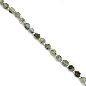 120cts Prehnite Faceted Satellite Beads Approx 7X8mm, 38cm Strand