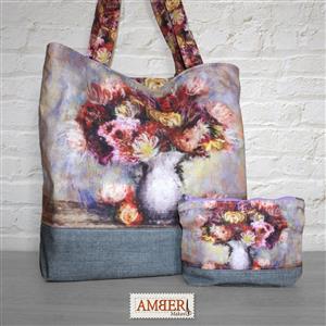 Amber Makes Autumn Flowers Totally Tote Bag Kit: Instructions & Fabric 