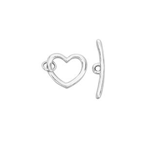 925 Sterling Silver Heart Toggle Clasp