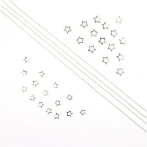 Starry Suites - 925 Sterling Silver 6mm & 8mm Star J/Rings & Rope Chain