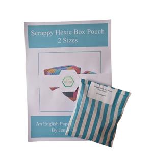 Jenny Jackson Rainbow Scrappy Hexie Box Pouch instructions & 94 Paper Pieces