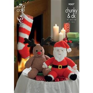 King Cole Santa and Rudolph Knitting Pattern
