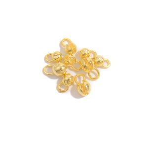 Gold 925 Sterling Silver Crimp Cover Beads, 3.3mm, 3.8mm and 4.8mm, x3 per size (9pcs)
