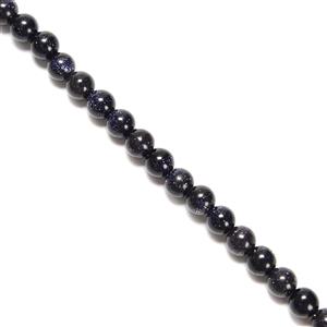 Blue Goldstone Plain Rounds Approx 6mm, 38cm Strand