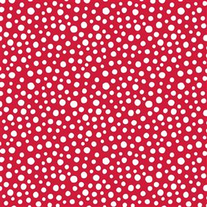 Lewis & Irene Snow Day Collection Snowfall Red Fabric 0.5m