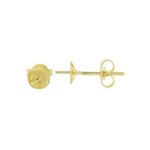 9ct Gold Ear Studs With 5mm Cup & Prong Inc Butterfly Backs (1 Pair)