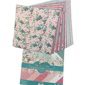 Paper Dienamics Rose Boutique - Floral Designer Backgrounds Stash - 24 sheets - 250gsm -200 X 200mm     