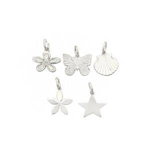 925 Sterling Silver Charms, Approx 10mm, (Pack of 5)