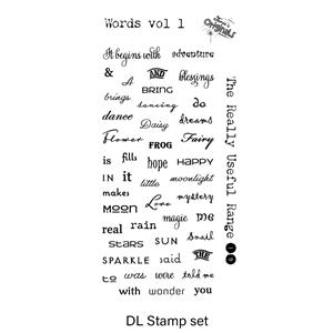 Janie's Originals - Words vol 1 - DL Stamp set, 45 Stamps