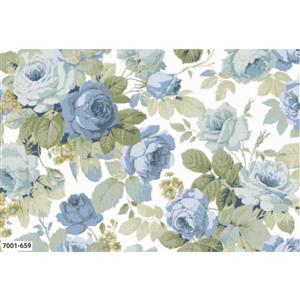 Sanderson Southwold Blue Collection Chelsea White Fabric 0.5m 