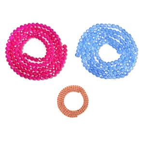 Candy Girl; Gold Plated Base Metal Cupchain 3mm Stones 50cm, Faceted Glass Beads 8mm, 2x1m