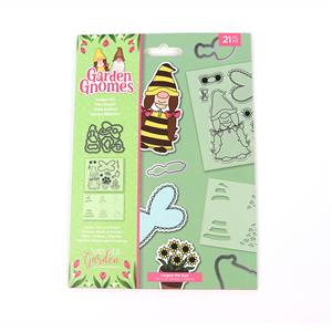 Nature's Garden - Garden Gnomes - Stamp, Die and Stencil - Gnome Girl - 21PC