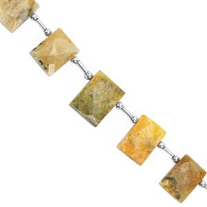 85cts Bumble Bee Jasper Faceted Rectangles Approx 11x9 to 17x19mm, 17cm Strand With Spacers
