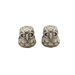 925 Sterling Silver Owl Spacer Bead, 2pcs Approx 8x6mm