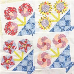 Alice Caroline Liberty Floral Fantasy Quilt Kit 3 - (4 x Blocks)