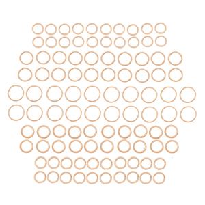Rose Gold Colour Base Metal Textured Jump Rings, Pack of 100pcs (16mm, 18mm, 19mm, 22mm & 25mm)