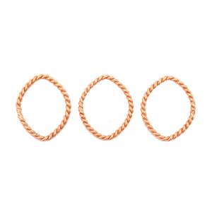 Rose Gold 925 Sterling Silver Twisted Marquise Shape Jump Ring Approx 12x15mm, 3pcs