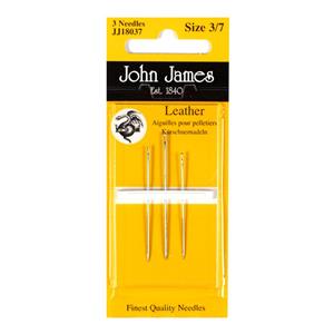 John James Pack of 3 Leather Hand Sewing Needles - Sizes 3/7 