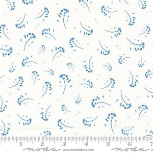 Moda Janet Clare Bluebell Collection Atkins Blenders Sprig Cloud Fabric 0.5m