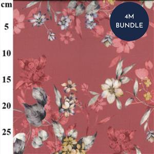 Rose Floral Digital Lawn Prints Fabric Bundle (4m)