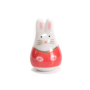 Red Ceramic Bunny Approx 14x22mm