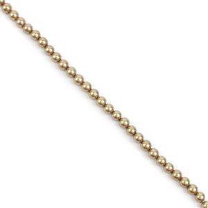Gold Shell Pearl Plain Rounds Approx 4mm, 1 Metre