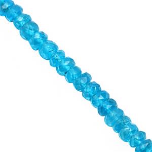 22cts Neon Apatite Graduated Faceted Rondelle Approx 2x1 to 3.5x1.5mm, 19cm Strand