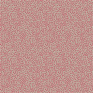 Lewis & Irene Winter In Bluebell Wood Collection Red Dots Grey Flannel Fabric 0.5m