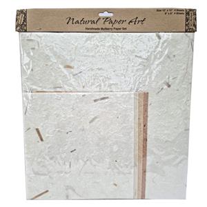 Mulberry Paper - Ivory Earth Tones - Mixed Pack - 12 x 12 + 8 x 8 - 8 Sheets Total