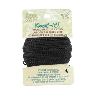 Knot It Waxed Poly Cord 15 Yards/Card Met Silver