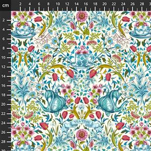 Odile Bailloeul Language of Flowers Collection Tea Time Cream Fabric 0.5m 