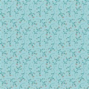 Riley Blake Melody Collection Vines Aqua Fabric 0.5m