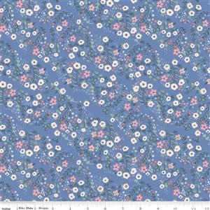 Riley Blake Little Women Floral Blue Fabric 0.5m