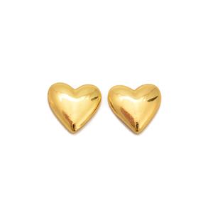 Base Metal Gold Heart Button, Approx 12mm (2pk)