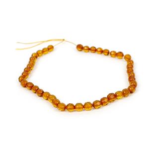 Baltic Cognac Amber Micro Faceted Rounds, Approx. 5mm 20cm