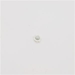 925 Sterling Silver 10mm Round Jadeite Clasp With White Topaz Halo