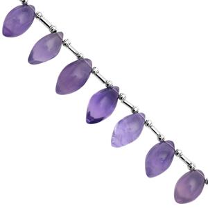 115cts Lavender Fluorite Smooth Rice Beads Approx 12x7 to 18x9mm, 18cm Strand With Spacers