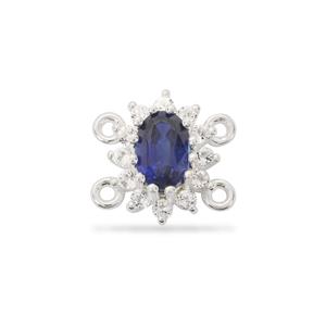 0.88cts 925 Sterling Silver Halo Connector with Nilaminai Kyanite and White Topaz