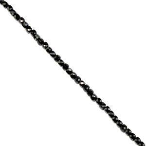 65cts Black Spinel Faceted Cubes, Approx 4mm, 38cm strand	