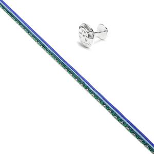 Paracord 4mm, 4pcs Blue Tones,(Approx 4m per colour) with 925 Sterling Silver Button With Downloadable Instructions By Mark Smith