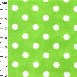Lime Polka Dots on Cotton Poplin Fabric 0.5m