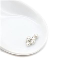 925 Sterling Silver Heart Spacer Beads Approx 4mm (6pcs)